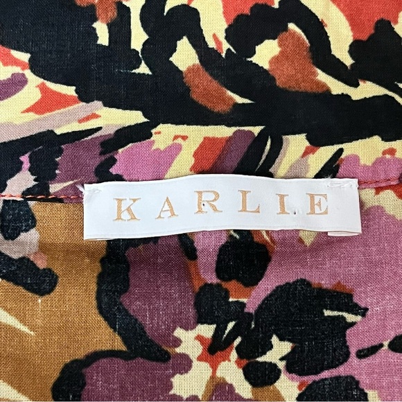 Karlie Floral Tunic Blouse Women’s L – Boho Hippie Coastal Resortwear Cottage - Picture 9 of 10